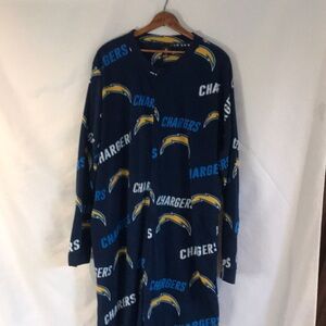 NFL Team apparel Los Angeles Chargers fleece adult one piece footed jumpsuit XXL